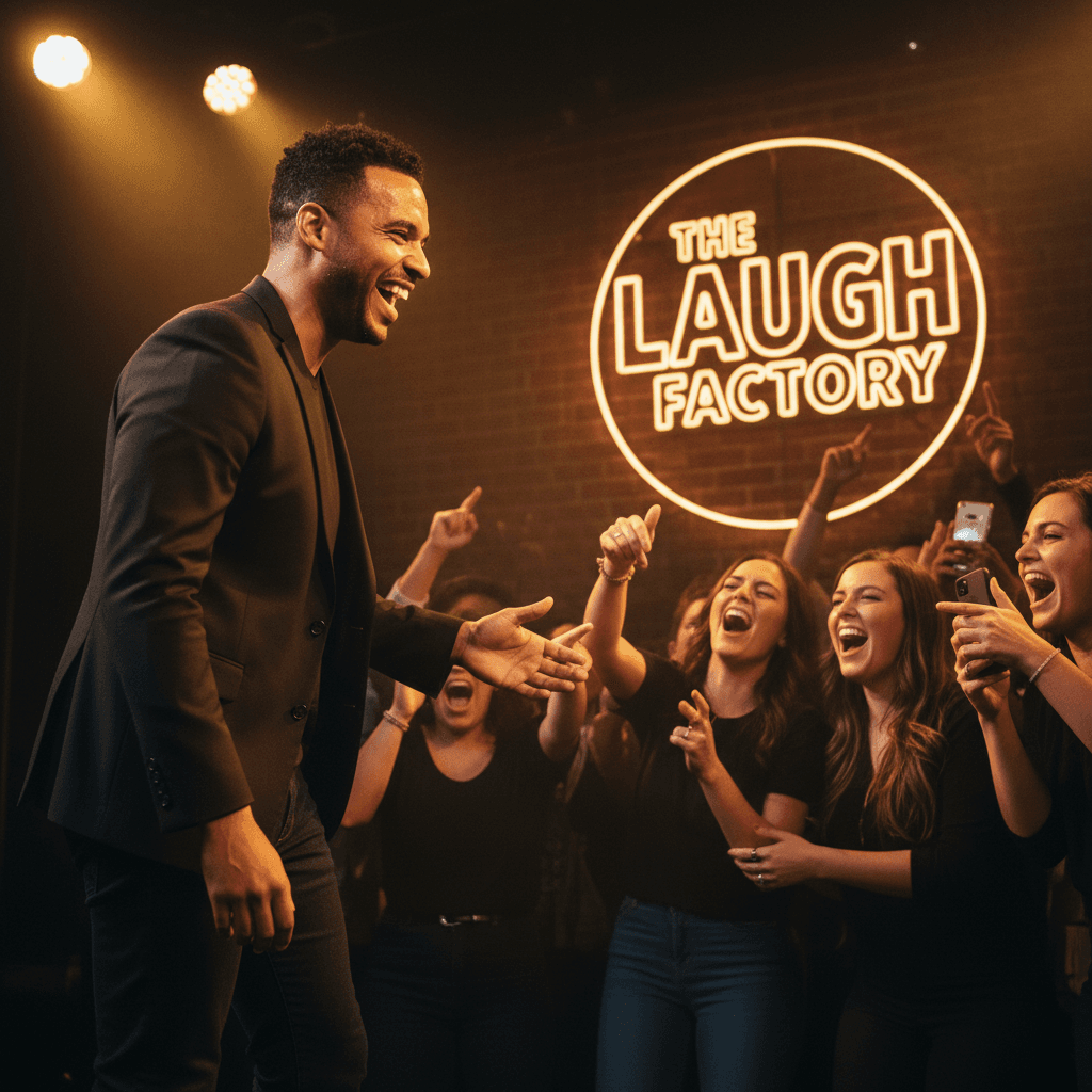 Bo Daytona interacting with audience during live comedy performance